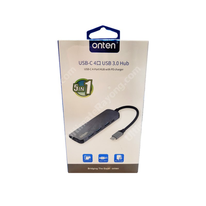 3 Port USB HUB v3.0 ONTEN OTN9602 Type-C (Black)