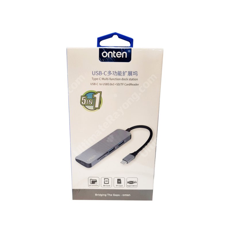 All in 1 2 Port USB HUB v3.0 ONTEN OTN9601 Type-C