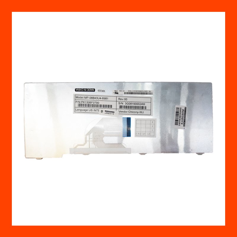 Keyboard Acer Aspire One D250 White US แป้นอังกฤษ ฟรีสติกเกอร์ ไทย-อังกฤษ