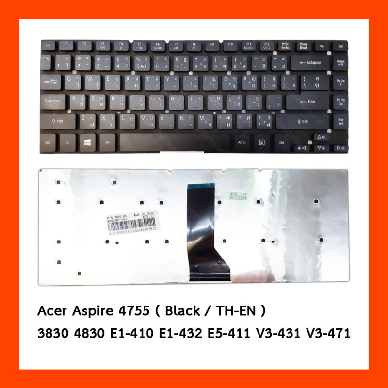 Keyboard Acer Aspire 4755 Black TH คีบอร์ดโน๊ตบุ๊ค