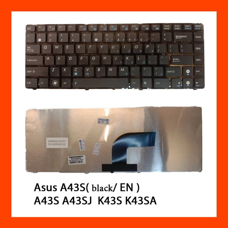 Keyboard Asus A43S K43S Black อังกฤษ (แพรโค้ง)