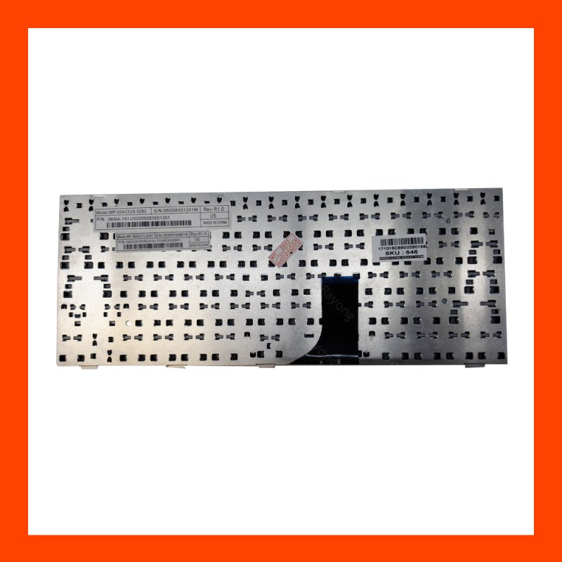 Keyboard Asus EEE PC1005HA Series Black US แป้นอังกฤษ ฟรีสติกเกอร์ ไทย-อังกฤษ