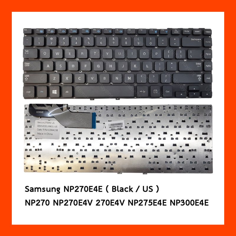 Keyboard Samsung NP270E4E Black TH