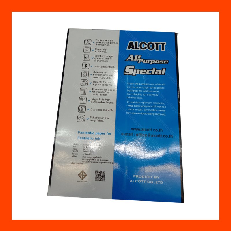 Paper ALCOTT กระดาษ A4 กล่องฟ้า