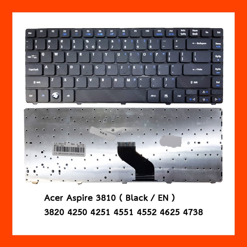 Keyboard Acer Aspire 3810 Black US คีบอร์ดโน๊ตบุ๊ค