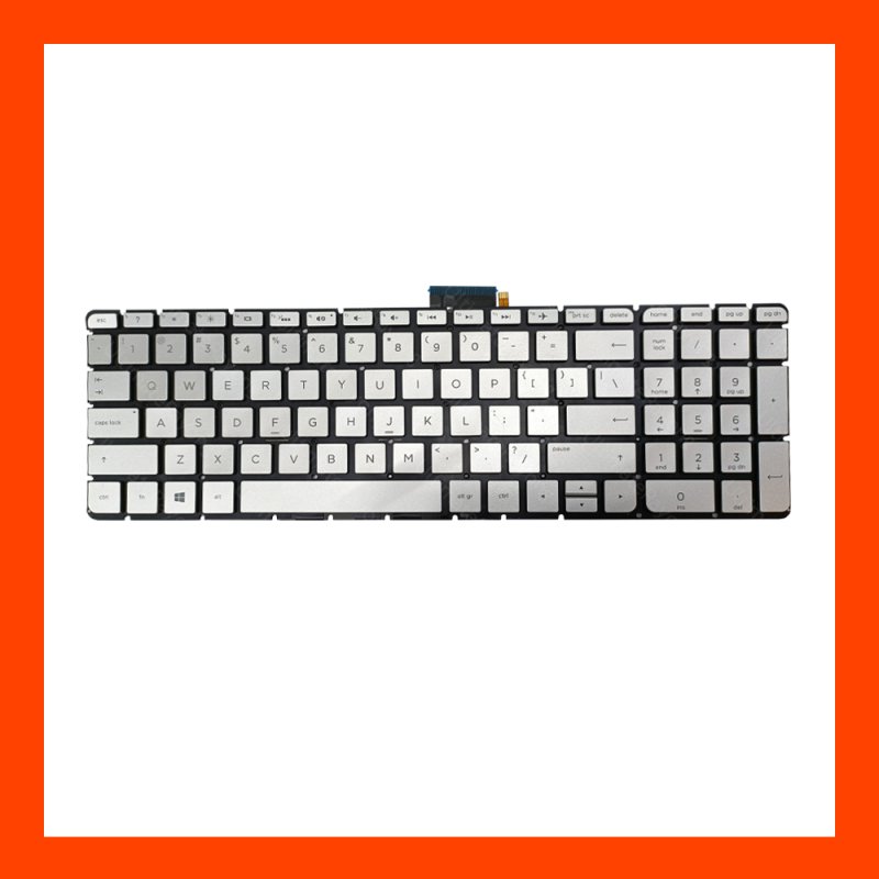 Keyboard HP 15-AB Series Gray US (Blacklight) แป้นอังกฤษ ฟรีสติกเกอร์ ไทย-อังกฤษ