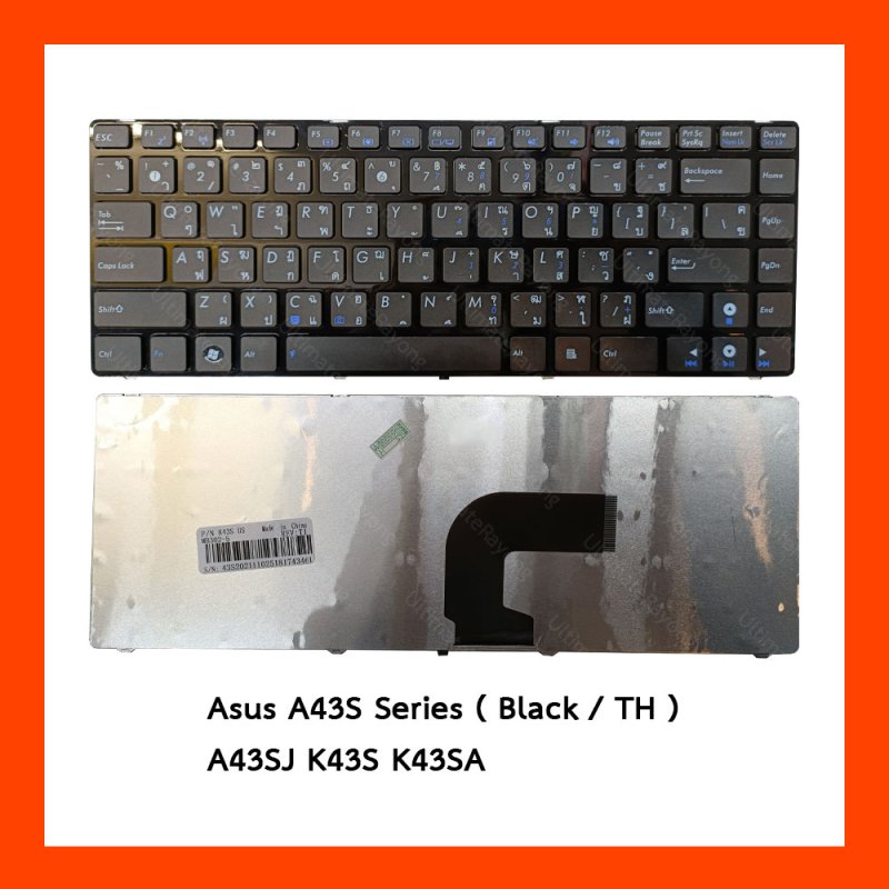 Keyboard Asus A43S K43S Black TH (แพรโค้ง)
