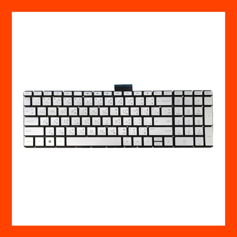 Keyboard HP (Silver)(ปุ่ม0สี่เหลี่ยม)15S-FQ,15-CC,15-BS,15-BW,15S-DU,15S-EQ TH