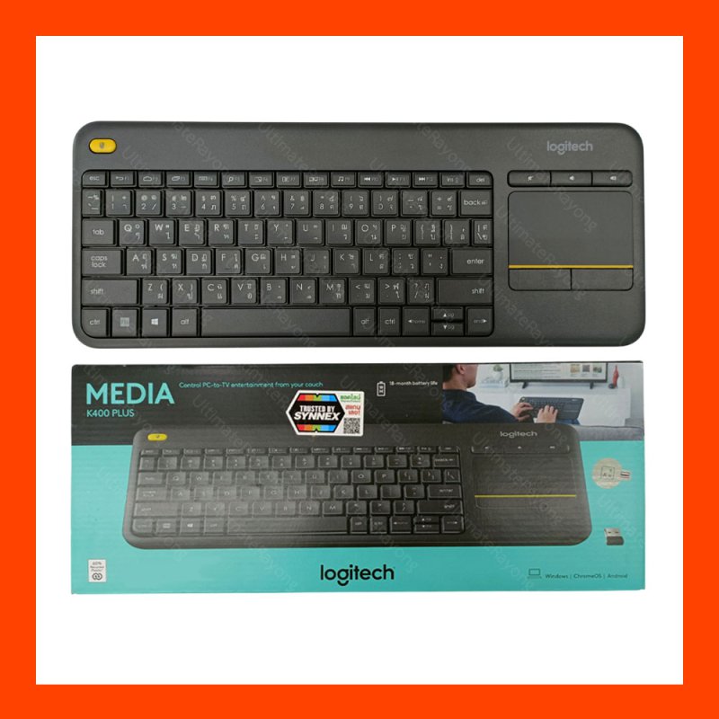  USB Wireless Touch Keyboard LOGITECH LG-K400 Plus Black
