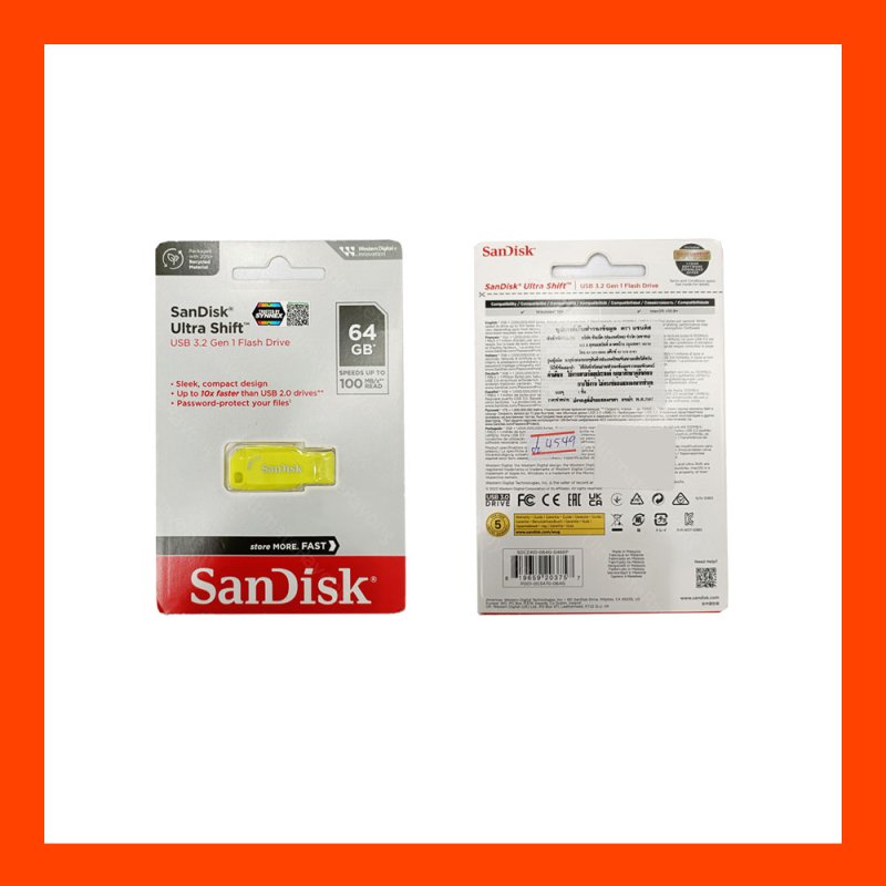 Flash Drive SANDISK SDZ410 ULTRA SHIFT USB3.2 Green 64GB