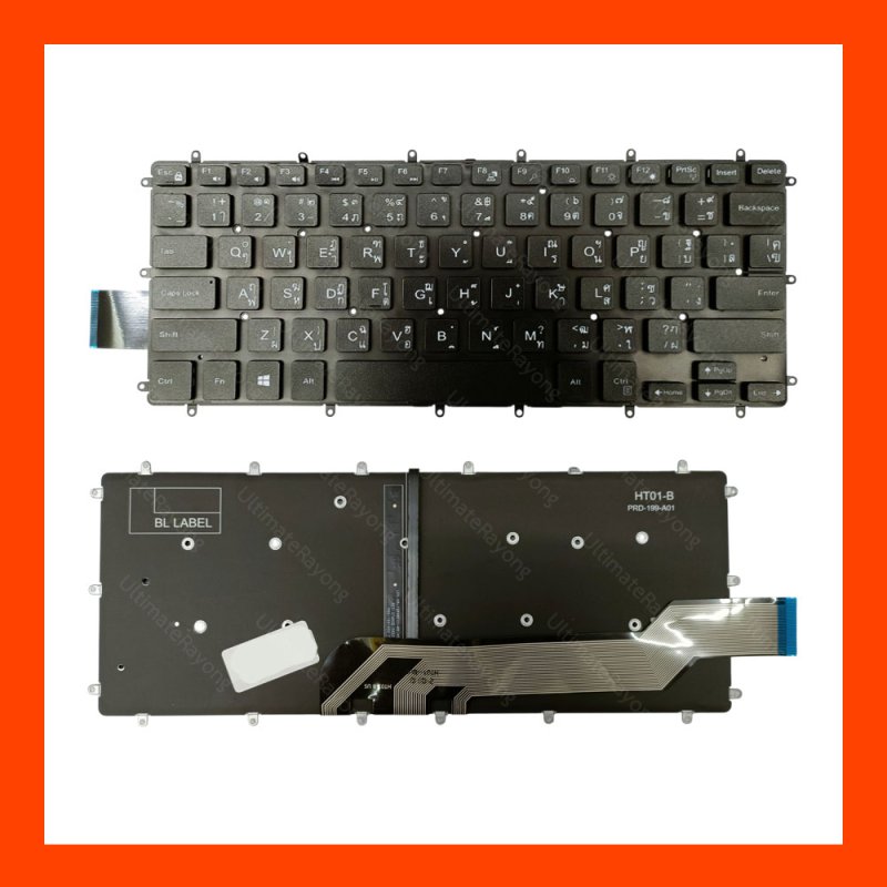 Keyboard Dell Inspiron 13 5368 Black TH คีบอร์ดโน๊ตบุ๊ค (LED)