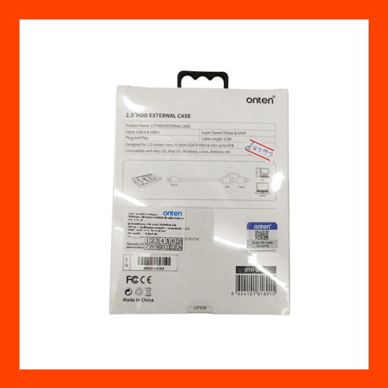   Enclosure 2.5 SATA v3.0 ONTEN OTN-UHD1 (Black)