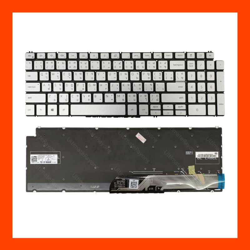 Keyboard Dell 7590,7591,7510,5590,3511,3515 Siver TH